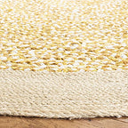SAFAVIEH Cape Cod Collection 6' Round Gold / Natural CAP210D Handmade Braided Jute & Cotton Area Rug - color: Gold/Natural, size: 6' (Round)