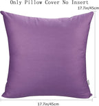 Thmyo 4-Pack 100% Cotton Comfortable Solid Decorative Throw Pillow Case, Square Cushion Cover Pillowcase Sublimation Blank Pillow Covers DIY Throw Pillowcase for Sofa(18x18 inch/ 45x45cm,Purple)