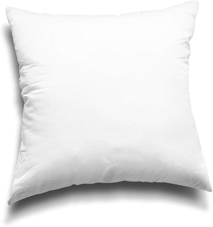 Edow Throw Pillow Insert, Lightweight Soft Polyester Down Alternative Decorative Pillow, Sham Stuffer, Machine Washable 12x12 (White, 4 Count (Pack of 1))