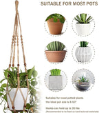 Macrame Plant Hanger Indoor Hanging Plant Holder Hanging Planter Basket with Beads No Tassels for Outdoor Boho Home Decor 35 Inch