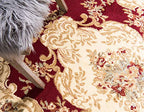 Unique Loom Versailles Collection Area Rug - Charles (5' 3" x 8' Rectangle Red/Cream) - color: Burgundy/ Ivory, size: 5'3" x 8' (Rectangular)