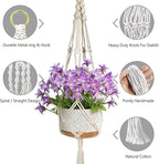 Macrame Plant Hangers 2 Pack Indoor Outdoor Hanging Planter Basket Handmade Rope Hanging Plant Holder for Indoor Outdoor Boho Home Decor 41 Inch, White