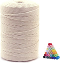 FLIPPED 100% Natural Macrame Cord,3mm x328 Yards Macrame Cords Colored Macrame Cotton Rope Craft Cord for DIY Crafts Knitting Plant Hangers Christmas Wedding Decor (Beige/Natural Color, 3mm328yards)