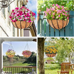 Y&M 4 Pack 16 Inch Round Hanging Basket Coco Liners, Natural Coconut Fiber Replacement Liners for 16inch Flower Planters, Coco Coir Pots Outdoor Garden - color: 4pcs 16in Round