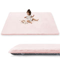 1.5" Thick Baby Play Mat for Floor, 59x79 Playpen Mat, Pro Soft Flannel Foam Mats Toddler Infant Kids Crawling for Nursery Rug Playroom Living Room Waterproof Easy Care Non-Slip (Baby Pink)