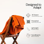 Salt Earth GOTS Certified 100% Organic Cotton Throw Blanket, 55"X60" Blankets & Throws for Bed, Throw Blanket for Couch,Modern & Cozy Blanket, All Season Waffle Blanket, Soft Blanket (Cinnamon Stick)