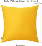 4-Pack 100% Cotton Comfortable Solid Decorative Throw Pillow Case,Thmyo Square Cushion Cover Pillowcase Sublimation Blank Pillow Covers DIY Throw Pillowcase for Sofa Couch(26x26 inch/ 66x66cm,Yellow)
