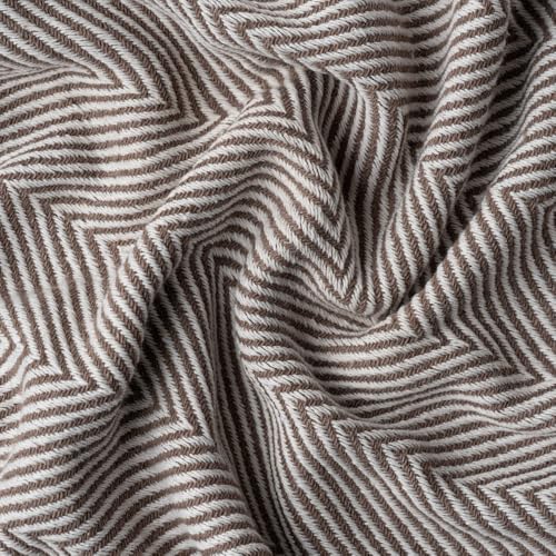 Bed Blanket, Queen Size (79 x 90 Inch), Cotton-Rich Blend, Soft Textured Woven Coverlet, Easycare, Lightweight & Breathable Bed Layering, All Season Bedding, Mocha Brown - color: Mocha Brown, size: Queen