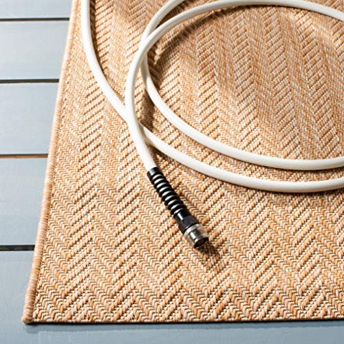 SAFAVIEH Outdoor Accent Rug 2'x3'7" - Courtyard Collection - Coastal Design, Natural & Cream, Durable & Easy Cleaning, Ideal for Patio, Entryway, Mudroom (CY8022-03012) - color: Natural/Cream, size: 2' x 3'7" (Rectangular)