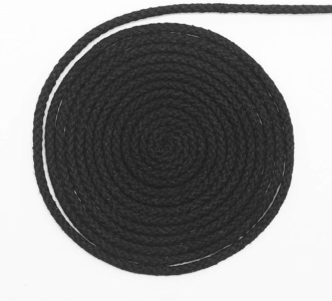 Tenn Well Black Macrame Cord, 165 Feet 5mm Wide Braided Cotton Rope for Macrame Plant Hangers, Wall Hangings, DIY Crafts, Halloween Decor