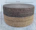 Jute Pouf Ottoman | Footrest Pouf | Hand Braided - Round Boho Pouffe - for Living Room, Bedroom, Nursery (20"x20"x10") Brown - color: Brown, size: 20"D x 20"W x 10"H