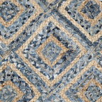 SAFAVIEH Cape Cod Collection Accent Rug - 3' x 5', Natural & Blue, Handmade Flat Weave Diamond Braided Jute & Denim, Ideal for High Traffic Areas in Entryway, Living Room, Bedroom (CAP354A) - color: Natural/Blue, size: 3' x 5' (Rectangular)