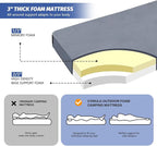 CYMULA Memory Foam Camping Mattress Pad, CertiPUR-US Sleeping Mat, Portable Roll Up Mattress for Adults, Camping Bed Pads for Sleepover, Car Bed with Travel Bag