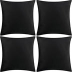 4 Pack 18x18 Pillow Cover Velvet Pillow Covers, Square Throw Pillow Covers for Living Room Decorations Throw Pillow Case, Throw Pillow Cover Cushion Cover for Sofa Bedroom Car, Black Velvet