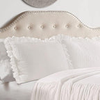 Lush Decor Ruffle Skirt Bedspread Set - 2-Piece Luxurious Farmhouse Bedding - Elegant Ruffle Detail - Timeless Style - Soft Lightweight Sheets - Twin, White