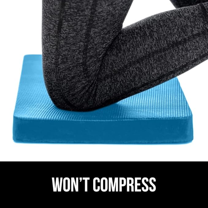 GORILLA GRIP Extra Thick Patent Pending Supportive Foam Kneeling Pad, 2 PK, Large Cushion Knee Pads for Gardening, Baby Bath Time, Dirt and Water Resistant, Workout, Garden Supplies, 17.5x11 Blue