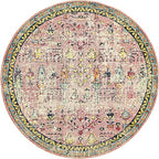 Rugs.com El Paso Collection Rug – 8 Ft Round Pink Medium Rug Perfect for Kitchens, Dining Rooms - color: Pink 2, size: 8' Round