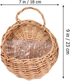 Yardwe Woven Rattan Flower Basket Hanging Planter 3.1X3.1X9 Inches Wicker Wall Basket for Indoor Outdoor Garden Decor and Plant Display