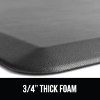GORILLA GRIP Comfortable Cushioned Kitchen Mats for Floor, 39x20, Waterproof and Stain Resistant Soft Top, 3/4 Inch Thick Ergonomic Standing Desk Anti Fatigue Mat, Foam Supports Ankles and Feet, Grey
