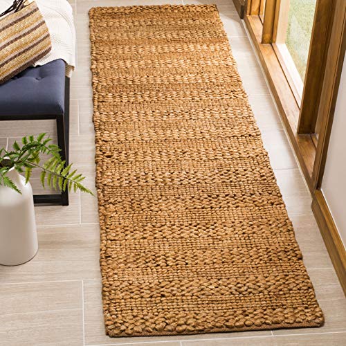 SAFAVIEH Natural Fiber Collection Runner Rug - 2'3" x 6', Gold, Handmade Jute, Braided Woven Design, Ideal for Living Room, Bedroom (NF212E) - color: Gold, size: 2'3" x 6' (Runner)