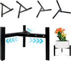 Mini 3Legs Adjustable Metal Plant Stand for 5"-10" Plant Pot – Indoor & Outdoor (Black, 1 Pcs)