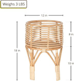 KOUBOO Rattan Indoor Plant Stand, Small, Natural Planter Brown