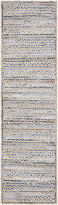 SAFAVIEH Cape Cod Collection 2'3" x 12' Natural/Blue CAP250A Handmade Flatweave Jute Entryway Foyer Living Room Kitchen Runner Rug