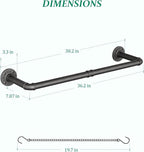 Plant Haning Rod, Hanging Planters for Indoor Plants with 3 Chains, Wall Plant Hanging Bar for Window Celling, 38.2 Inch, Metal Black, Pots Not Included