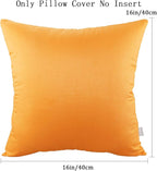 4-Pack 100% Cotton Comfortable Solid Decorative Throw Pillow Case Square Cushion Cover Pillowcase Sublimation Blank Pillow Cover Halloween DIY Fall Throw Pillowcase(16x16inch/40x40cm,Pumpkin Orange)