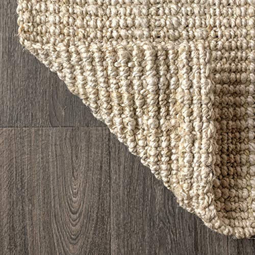 JONATHAN Y Hiro Hand Woven Chunky Jute Ivory Runner Rug, 2x8, Bohemian, Transitional, Easy-Cleaning for Living Room, Bedroom, Kitchen, Pet Friendly, Non-Shedding (NFR103A-28) - size: 2'2" x 8' (Runner)