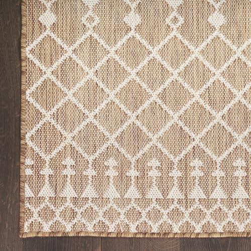 Nourison Home Positano Jute 2'2" x 10' Area Rug - Easy Clean, Non Shedding, Bed Room, Living Room, Dining Room, Kitchen (10' Runner) - color: Jute, size: 2'2" x 10' (Runner)
