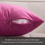 MIULEE Velvet Throw Pillow Covers 18x18 Inch, Pack of 2 - Hot Pink, Soft Solid Decorative Pillow Covers Cushion Cases Modern Luxury Home Decor for Couch Sofa Bedroom Livingroom