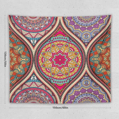 HZOHNAGO Mandala Tapestry Boho Retro Geometry Ethnic Tribes Pattern Printed Wall Tapestry Colorful Wall Hanging for Bedroom Living Room Dorm 60" W x 50" H - color: Style-10, size: 60"L x 50"W