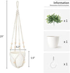 Mkono Fake Hanging Plant with Pot, Hanging Plants Artificial Spring Decor Macrame Plant Hanger with Faux Plant Greenery Boho Hanging Planter for Home Bedroom Bathroom Office Decoration