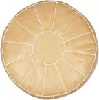 Decorative Pouf Foot Stool Round Unstuffed Leather Ottoman Cushion Storage seat or for Resting Your Feet on, Floor Chair Foot Living Room Bedroom Kids Room and Wedding (Chocolate)