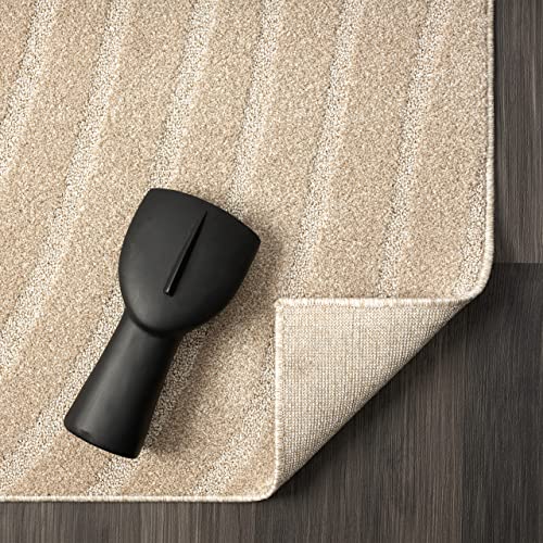 LUXE WEAVERS Modern Geometric Wave Beige 2x8 Area Rug - color: Beige, size: 2' x 8' (Runner)