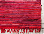Unique Loom Chindi Cotton Collection Soft Hand Woven Natural Fiber Striped Area Rug, 5 ft x 8 ft, Red/Purple - color: Red/Purple, size: 5' x 8' (Rectangular)