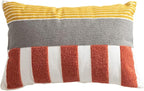 Boho Abstract Tufted Throw Pillow Cover Geometric Embroidered Decorative Pillowcase Farmhouse Cotton Lumbar Accent Cushion Cover for Sofa Couch Bedroom (Type L,12"x20")