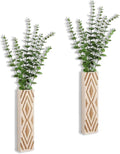 Wall Planter for Indoor Plants, 2 Pack Geometric Hanging Planter, Wood Wall Vase for Decor Artificial Flower Plants, Boho Wall Decor for Living Room, Bedroom (Light Color)