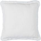 Indigo Ink - Decorative Pillow, Medallion Pillow with Fringe, Throw Pillows for Couch or Bed, Boho Home Decor, 20" x 20" (White Denim Collection, Navy Blue)
