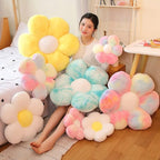 lannery Flower Plush Throw Pillows, Flower Floor Pillow Seating Cushion Toy for Reading, Room, Watching TV (11.8", Yellow-2)