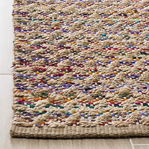 SAFAVIEH Cape Cod Collection Area Rug - 5' x 8', Red & Natural, Handmade Coastal Braided Jute, Ideal for High Traffic Areas in Living Room, Bedroom (CAP305Q) - color: Red/Natural, size: 5' x 8' (Rectangular)