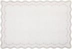 GarveeHome Scalloped Entryway Rug, 2x3 Solid Beige Washable Front Door Rug Indoor Entrance Floral Carpet Non-Slip Low Pile Throw Rugs for Kitchen Floor, Powder Room, Entry, Bathroom, Kids Room