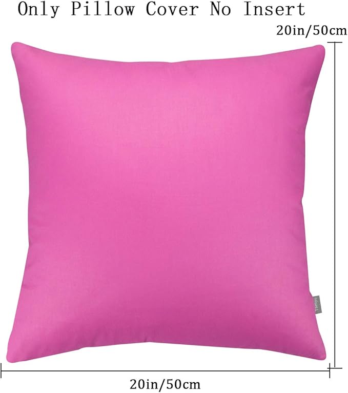 Thmyo 4-Pack 100% Cotton Comfortable Solid Decorative Throw Pillow Case, Square Cushion Cover Pillowcase Sublimation Blank Pillow Covers DIY Throw Pillowcase for Sofa(20x20 inch/ 50x50cm,Rose red)