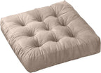 NEST & LOOM Floor Cushions - Floor Chair Pillow, Meditation Cushion, Square Large Floor Pillow, Solid Thick Tufted Floor Pillow - Beige - 21.65" x 21.65"