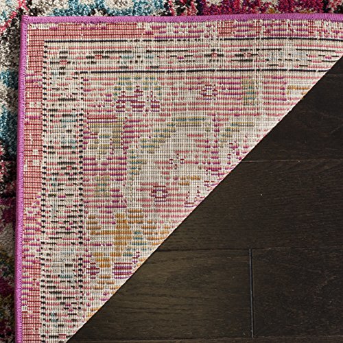 SAFAVIEH Monaco Collection Runner Rug - 2'2" x 6', Pink & Multi, Non-Shedding & Easy to Clean, Distressed Medallion Design, Ideal for Hallway, Foyer, Entryway, Kitchen, Bedroom (MNC243D) - color: Pink/Multi, size: 2'2" x 6' (Runner)