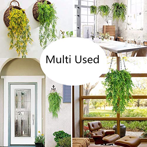 GBESTWOOW Fake Fern Artificial Hanging Ferns Outdoor Faux Hanging Greenery Plant Indoor UV Resistant Plastic Plants for Wall, Wedding Party, Holiday Decor-2Pcs - size: 32in