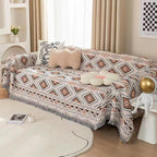 Lqprom Boho Throw Blankets Knit Bed Blankets with Tassel Aztec Western Throws Cover Christmas Decor for All Season Sofa Couch Chair Outdoor Camping Picnic Tent Beach Car Traveling 51"x63"