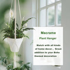 2 Pack Macrame Plant Hanger 47 Inches,Indoor Plant Hanger with Tassel for Boho Home Decor, Hanging Plant Holder with 2 Hooks (Ivory)