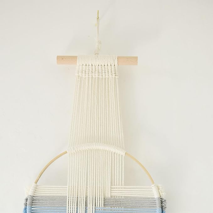 Macrame Wall Hanging Fiber Wall Art Woven Bohemian Decor Art Living Room Round Handmade Geometric Lines Home Décor